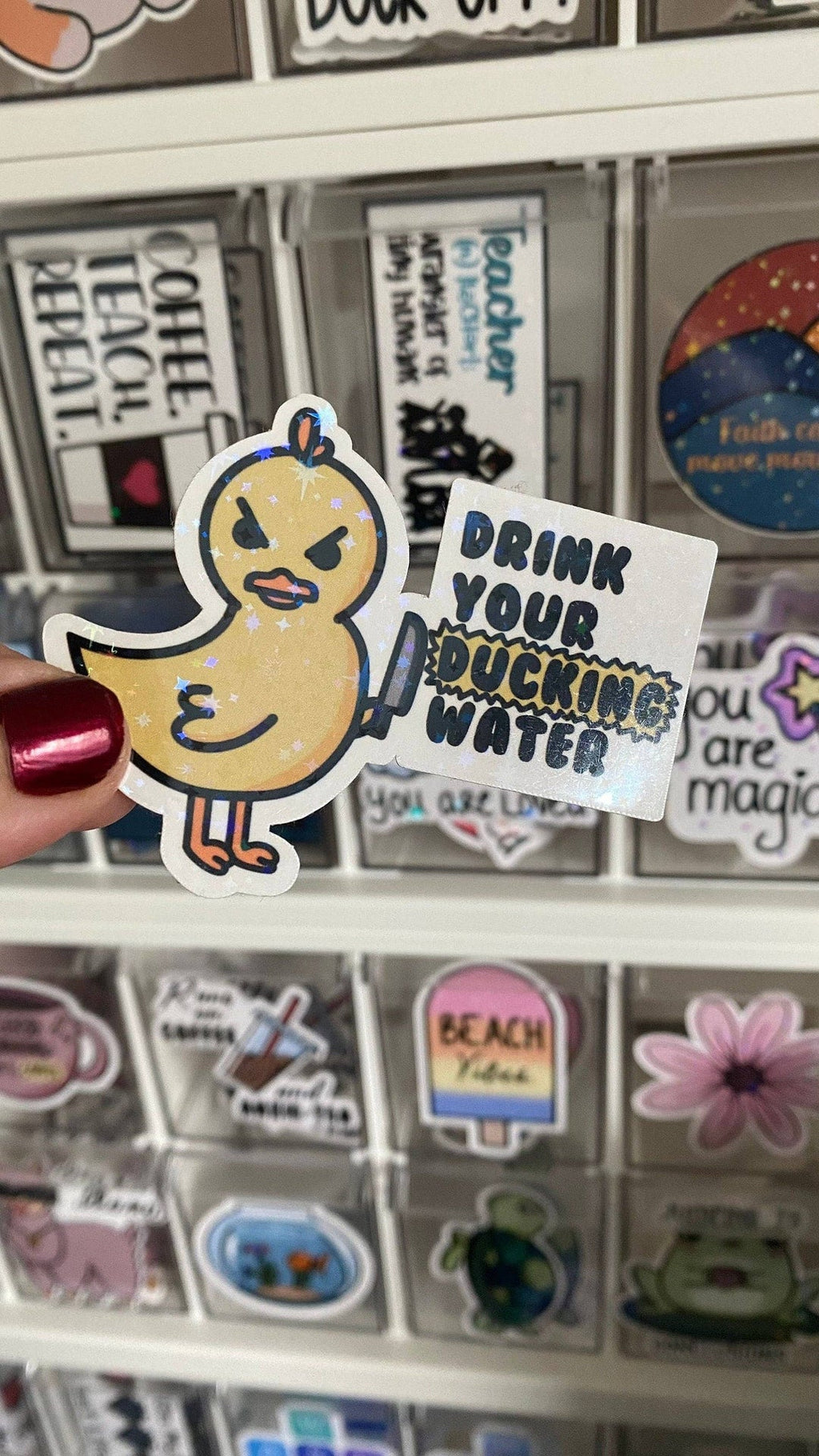Adesivo Anatra "Drink Your Ducking Water"