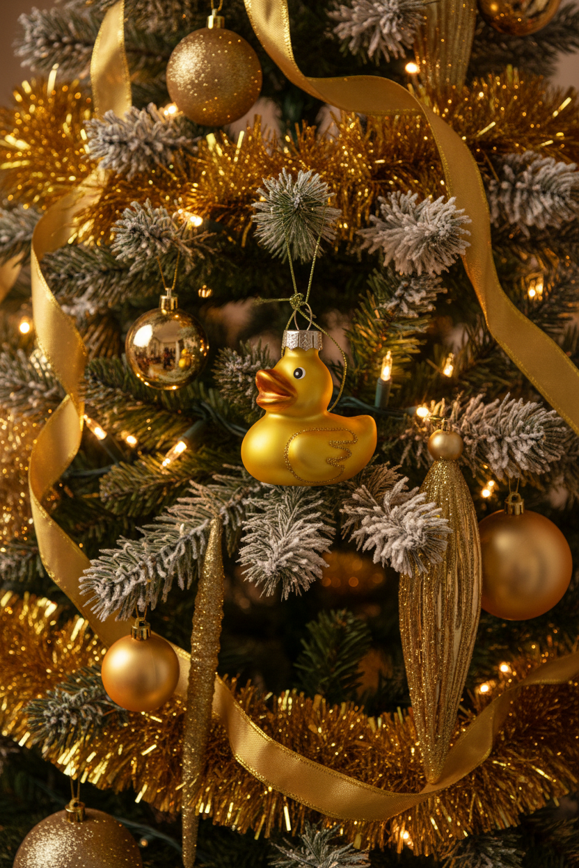 Yellow Rubber Duck Christmas Ball