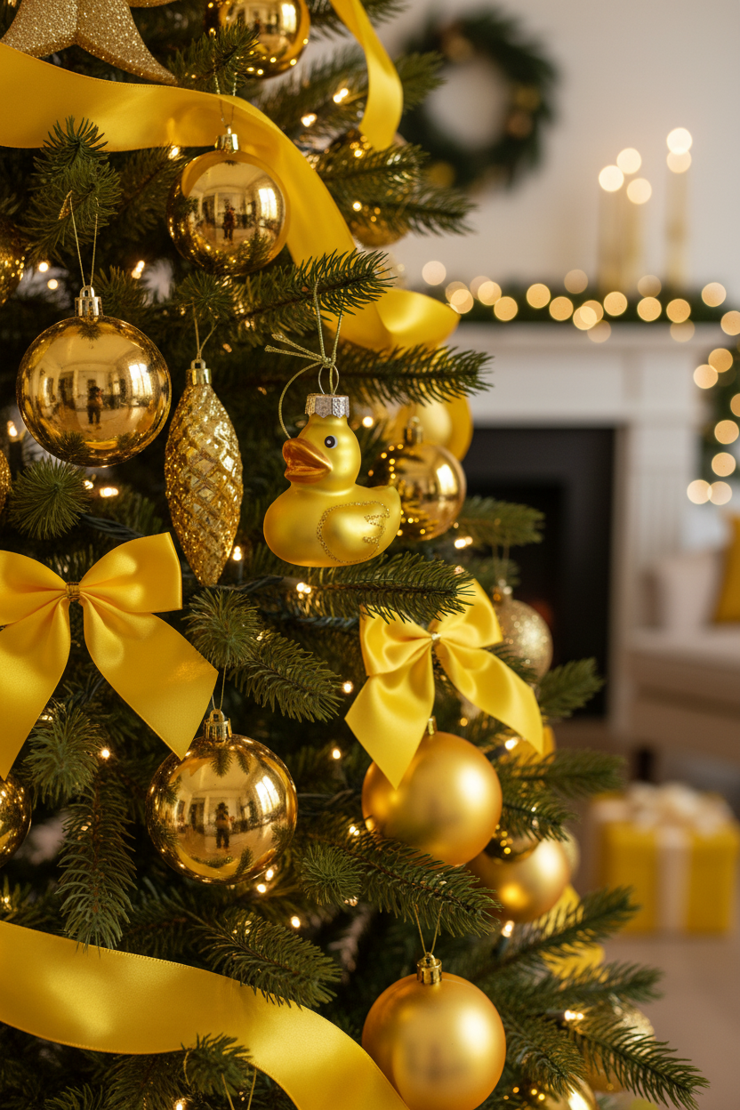 Yellow Rubber Duck Christmas Ball