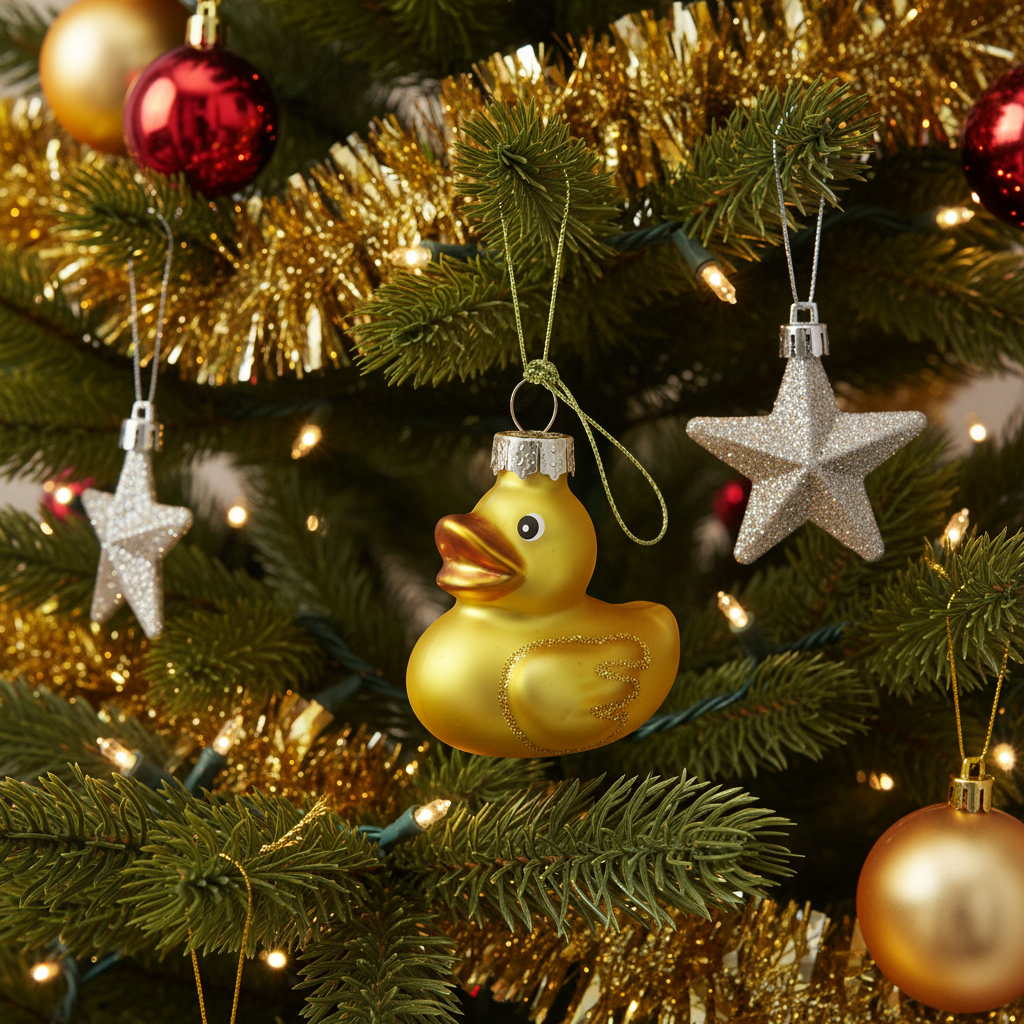 Yellow Rubber Duck Christmas Ball