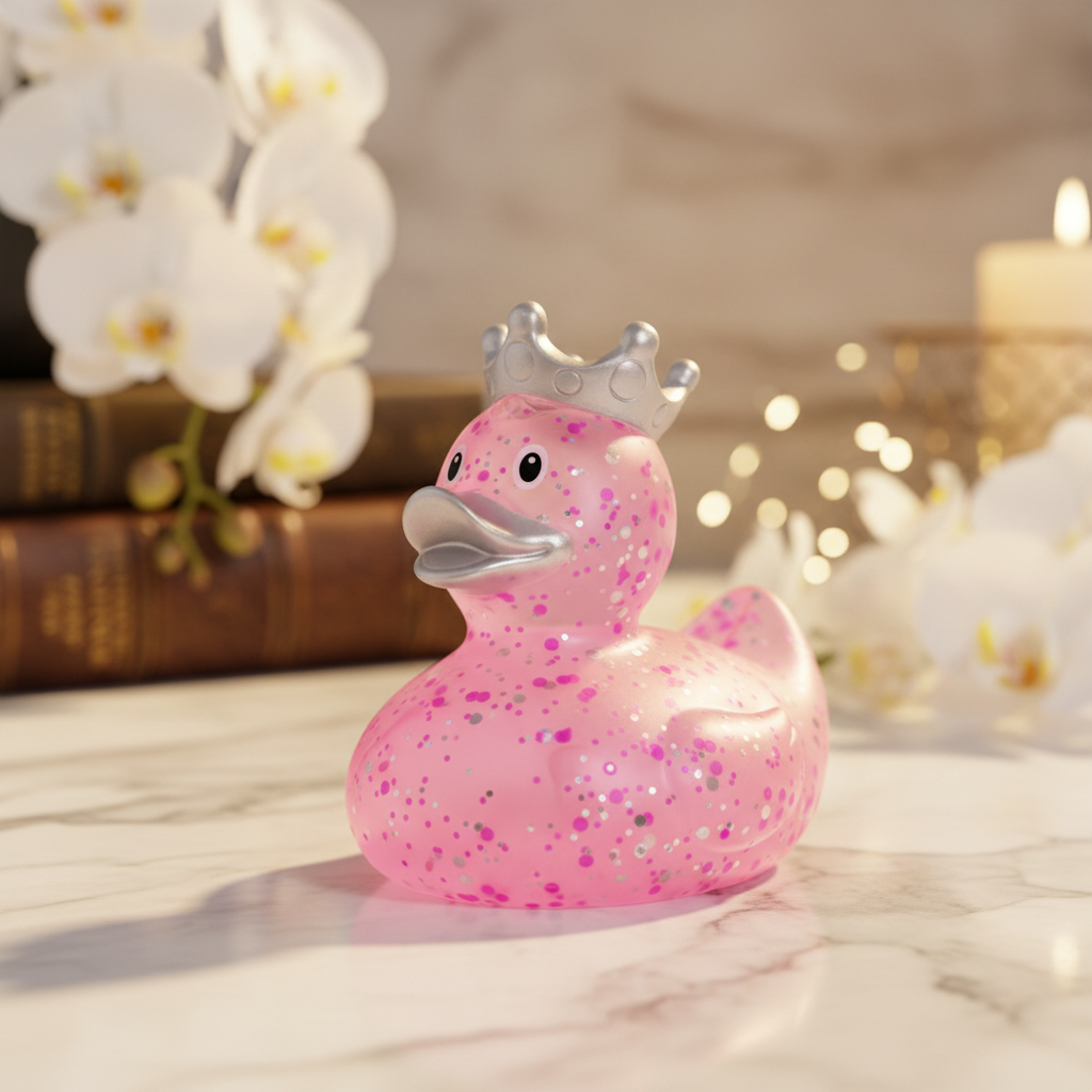Pink Duck with Glitter Crown