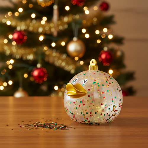 Canard Boule de Noël Pailleté