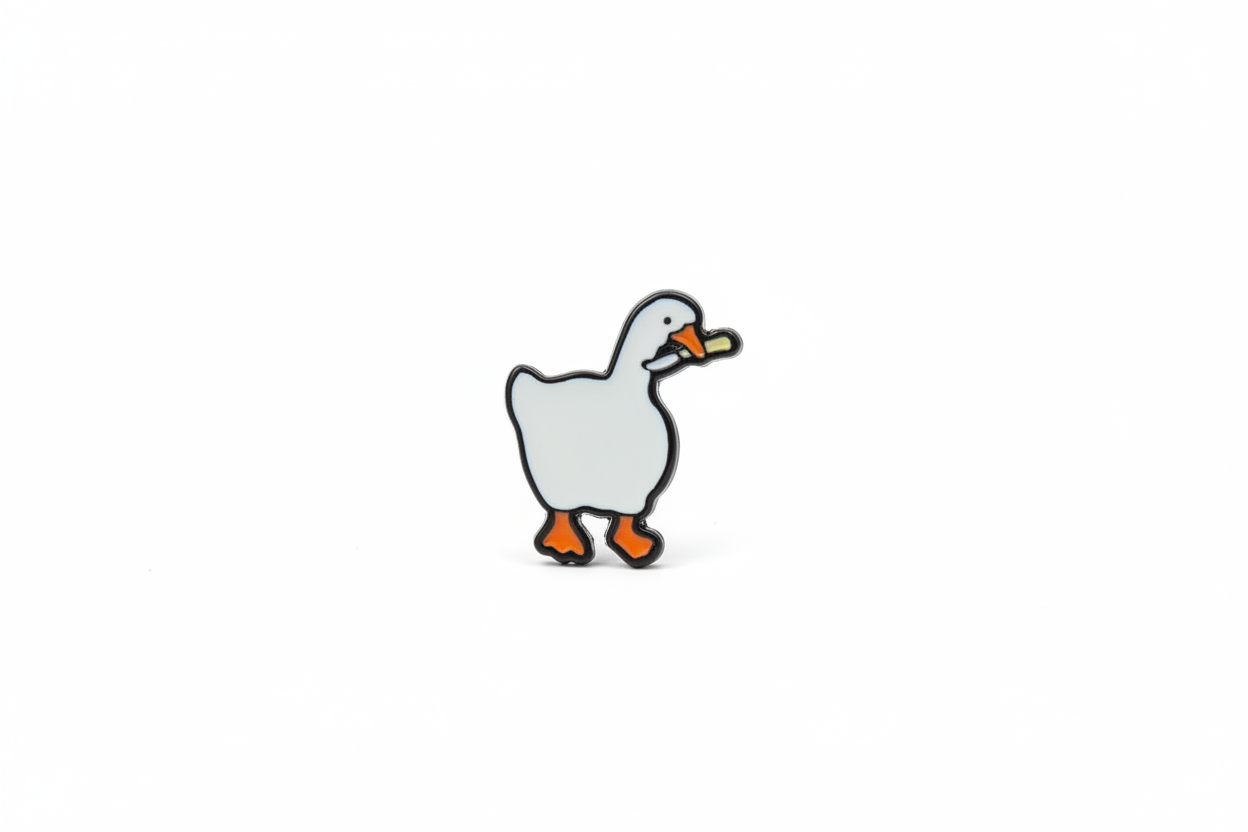 White Duck Earrings with Knife