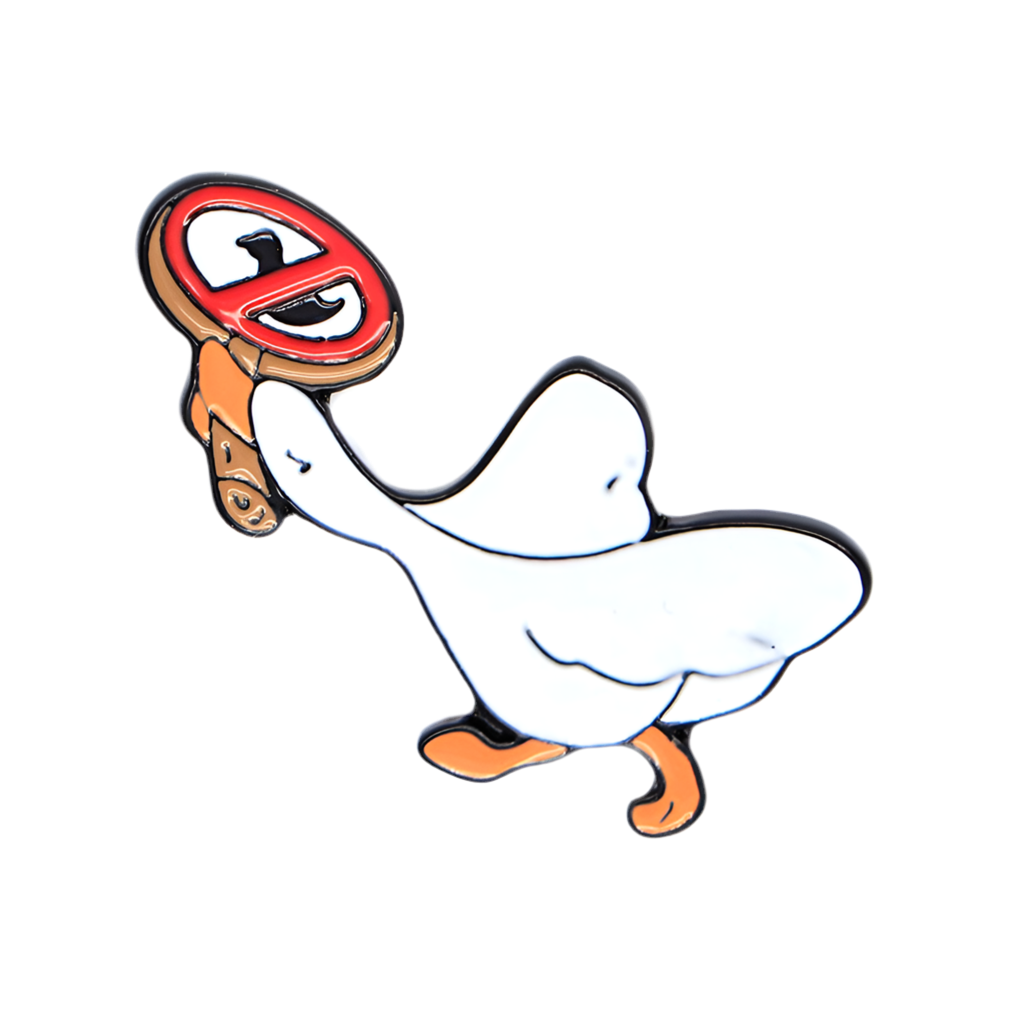 Pin's Canard Blanc avec Panneau