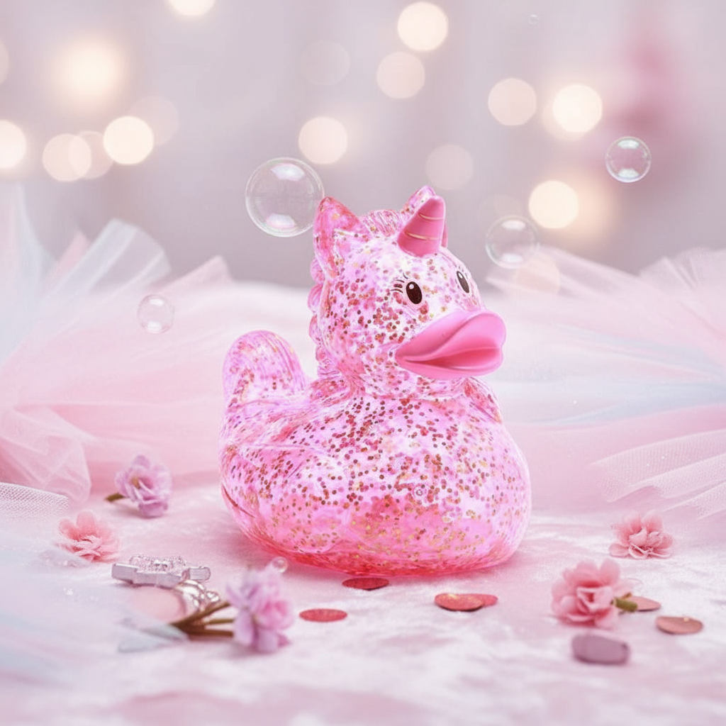 Anatra Unicorno Rosa Glitter