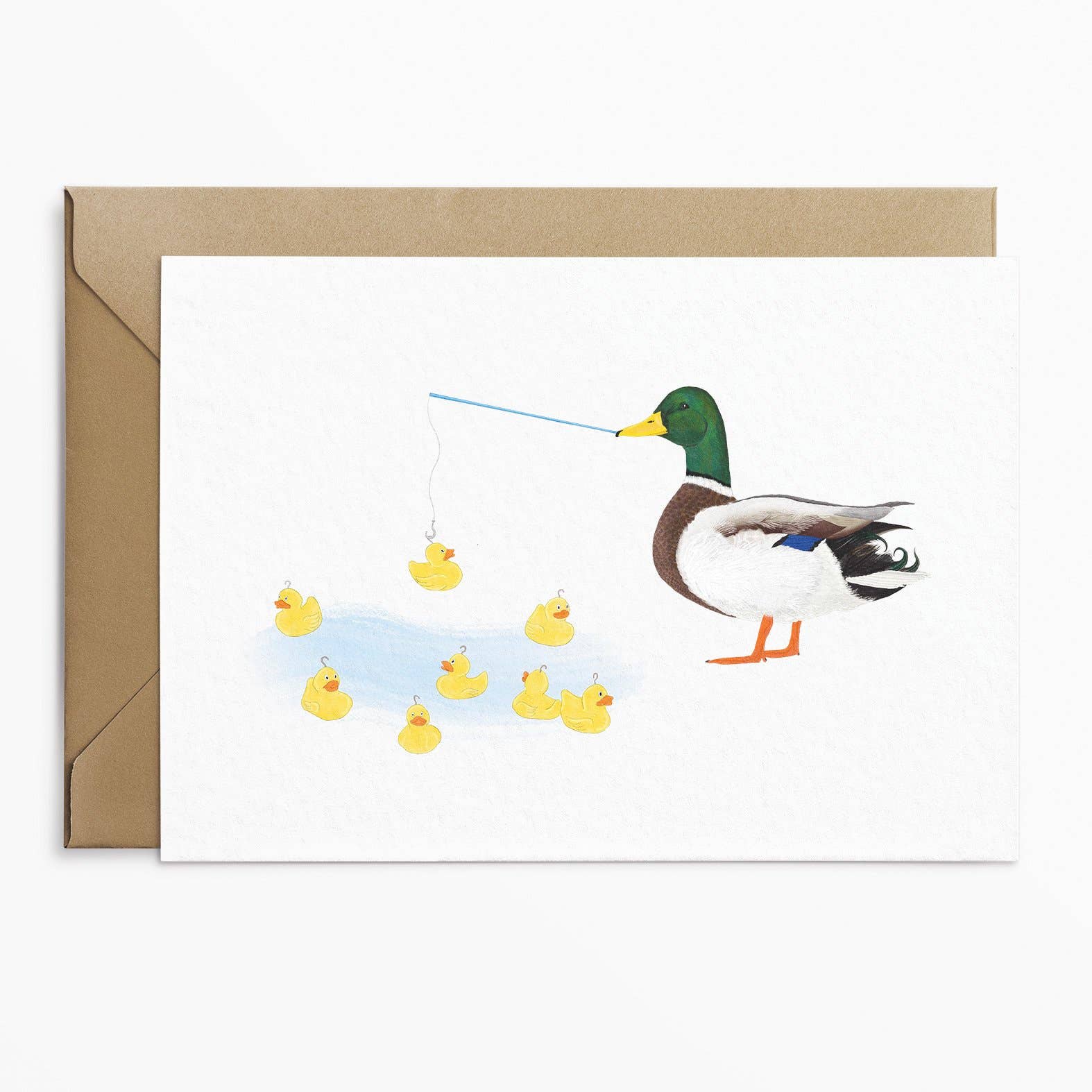 Duck Pond Fishing Greetings Card