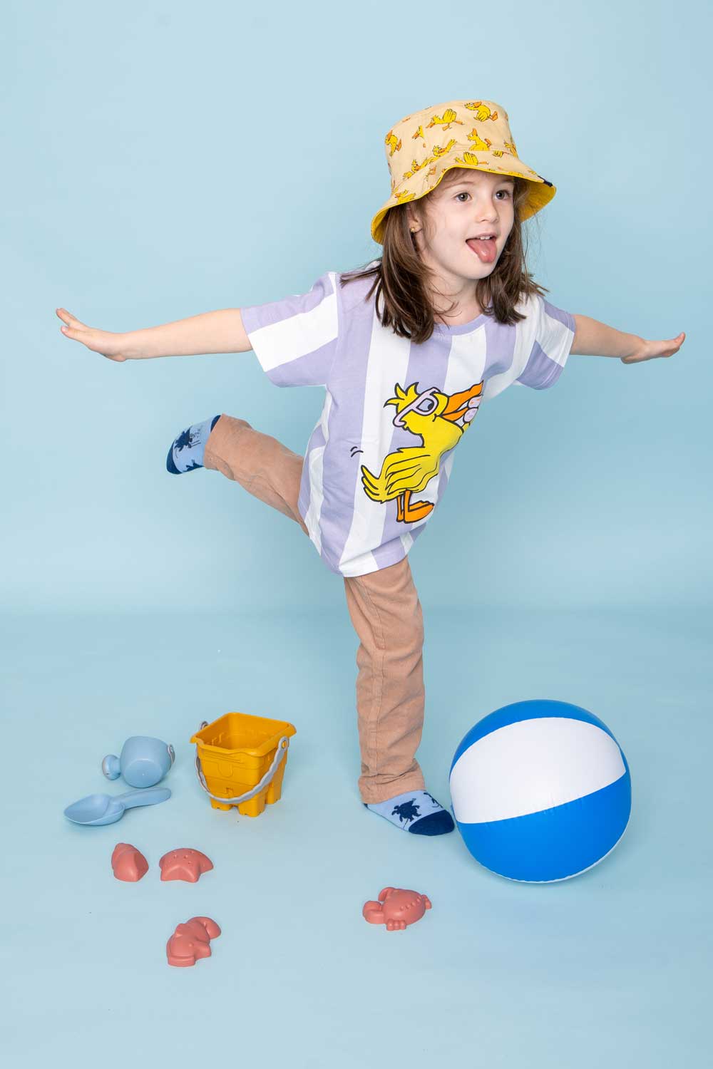 T-shirt a righe Bambino Flida il Papero con Gelati
