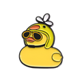 pin s canard jaune avec casque a helice