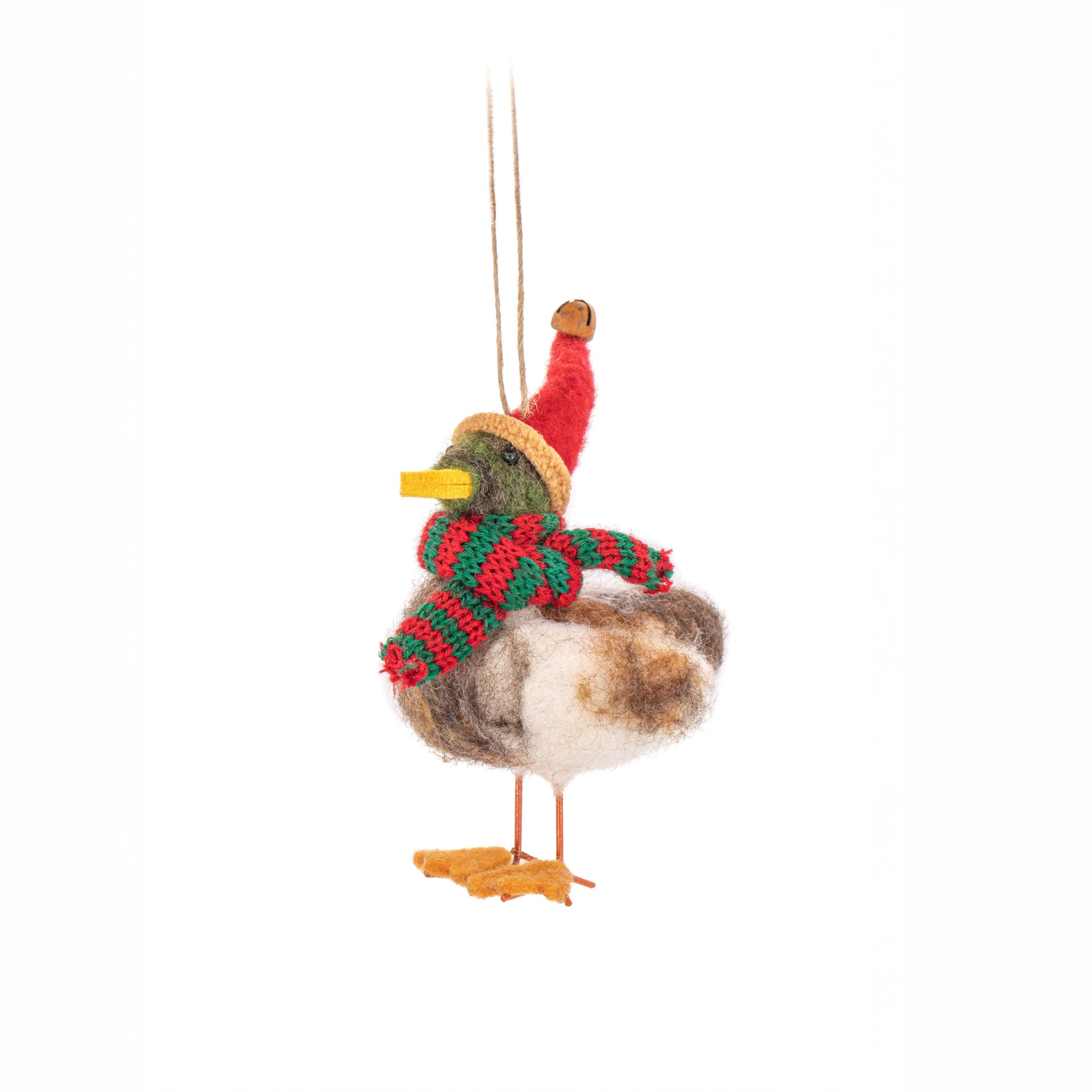 Decorazione da appendere Papera con cappello e sciarpa di Natale