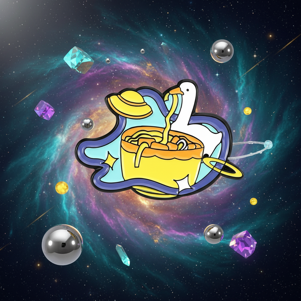 Spilla Anatra Bianca "Space Noodle"