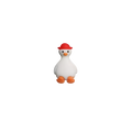 Pin's Canard Blanc Chapeau Rouge