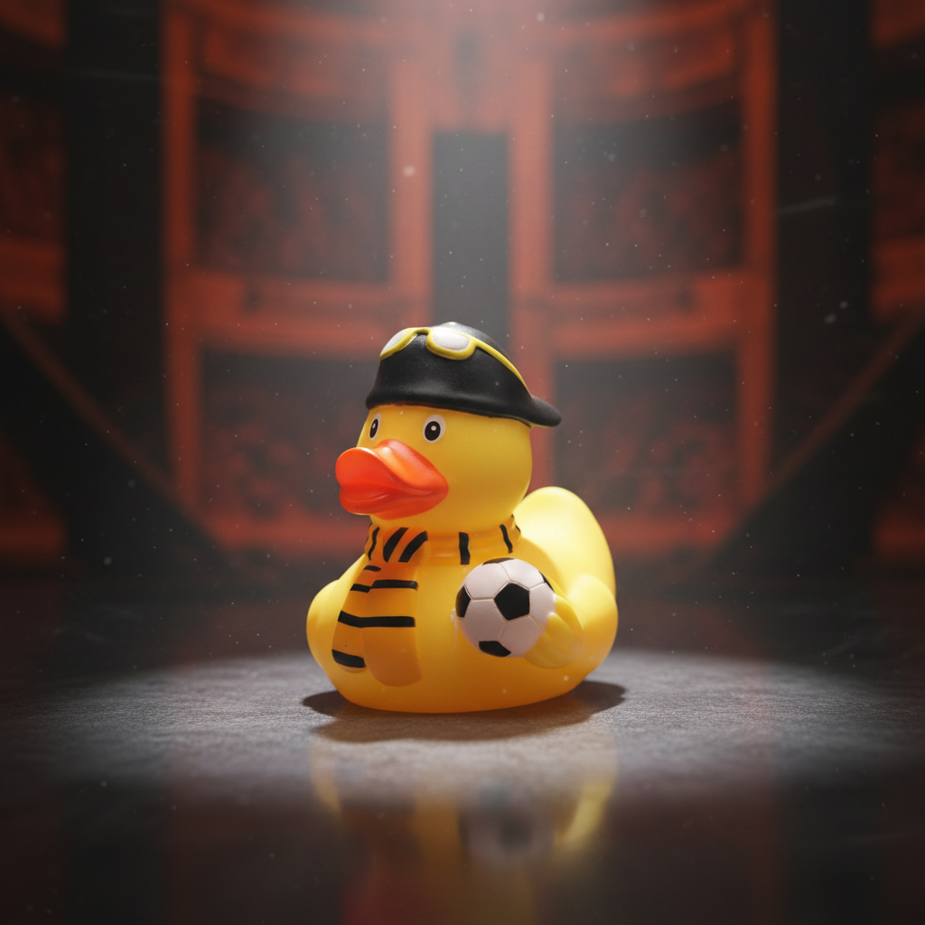 Canard Supporter de Foot Jaune et Noir