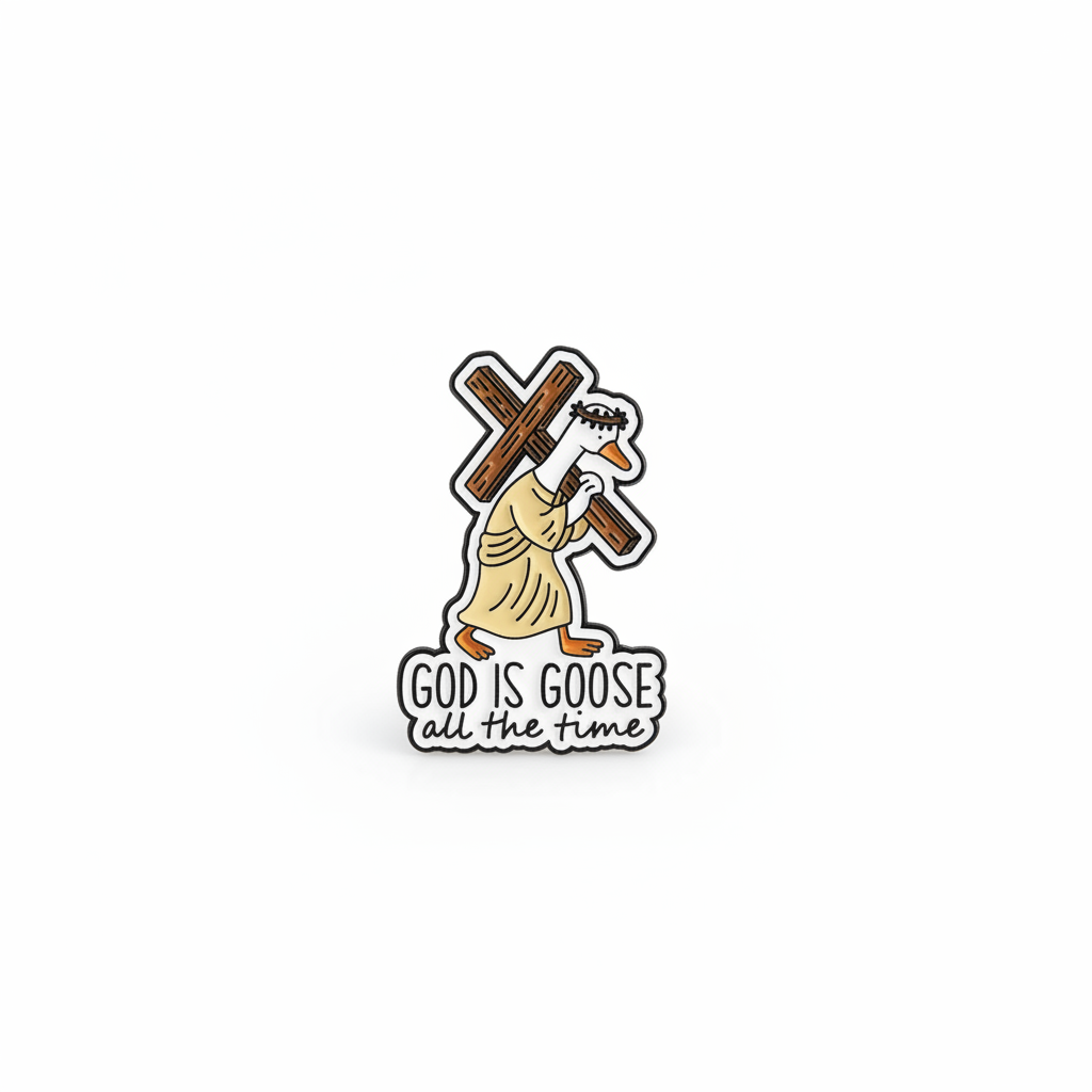 Pin’s Oie « God Is Goose All The Time » - photo produit