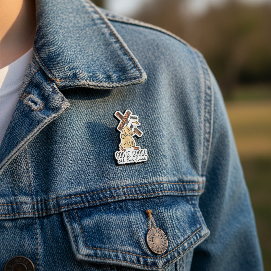 Pin’s Oie « God Is Goose All The Time » - photo produit