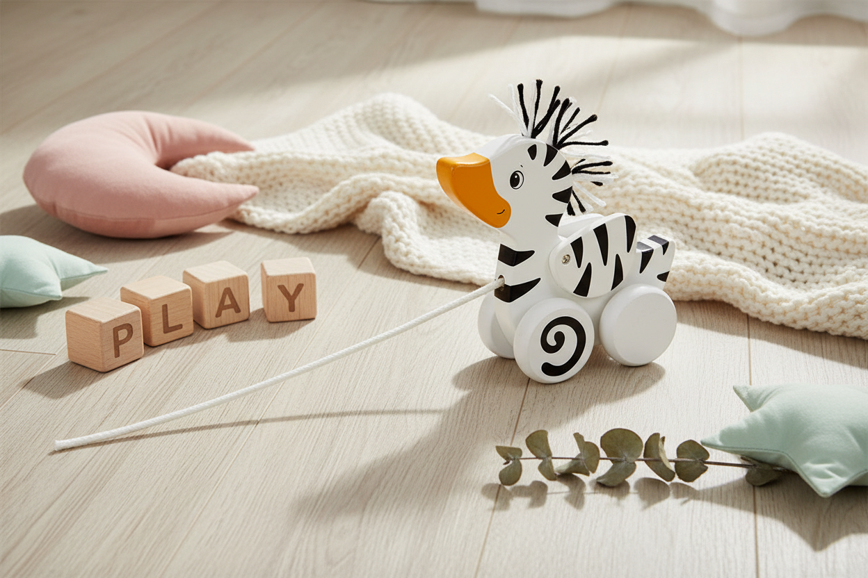 Pull Along Animal - Zebra Duck 