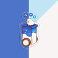 Autocollant Canard Blanc Mr Duck et bac de recyclage Thousand Skies Stickers
