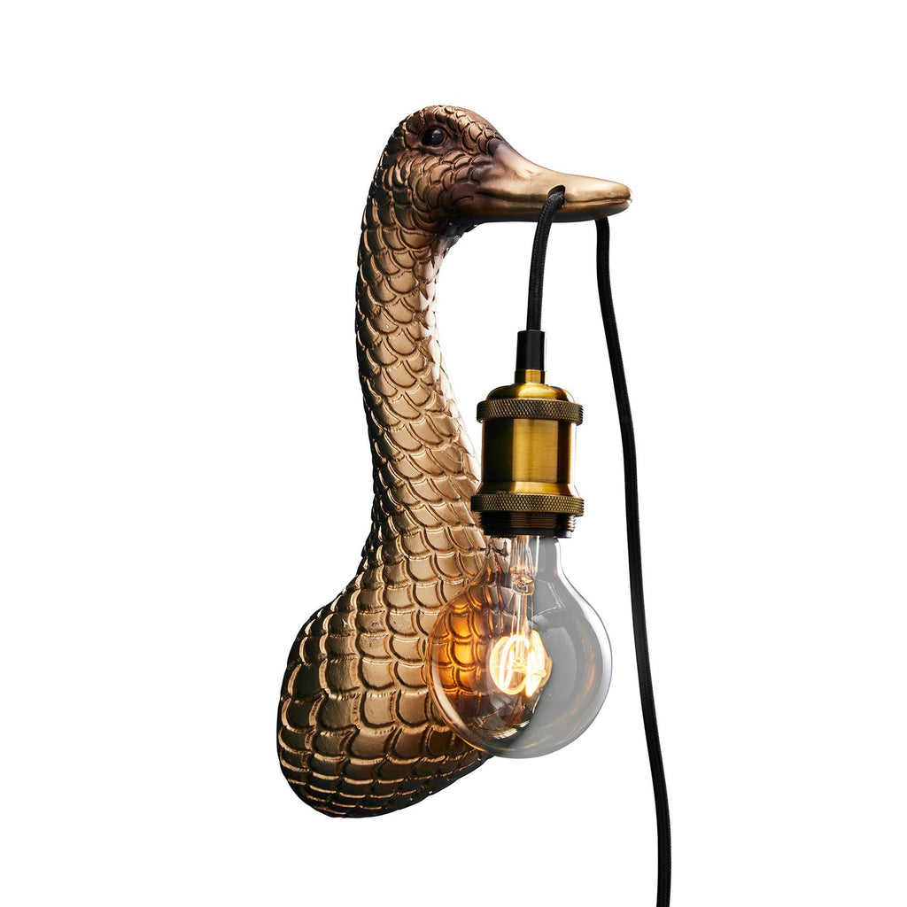 Duck wall light “Son of a Duck” Gold