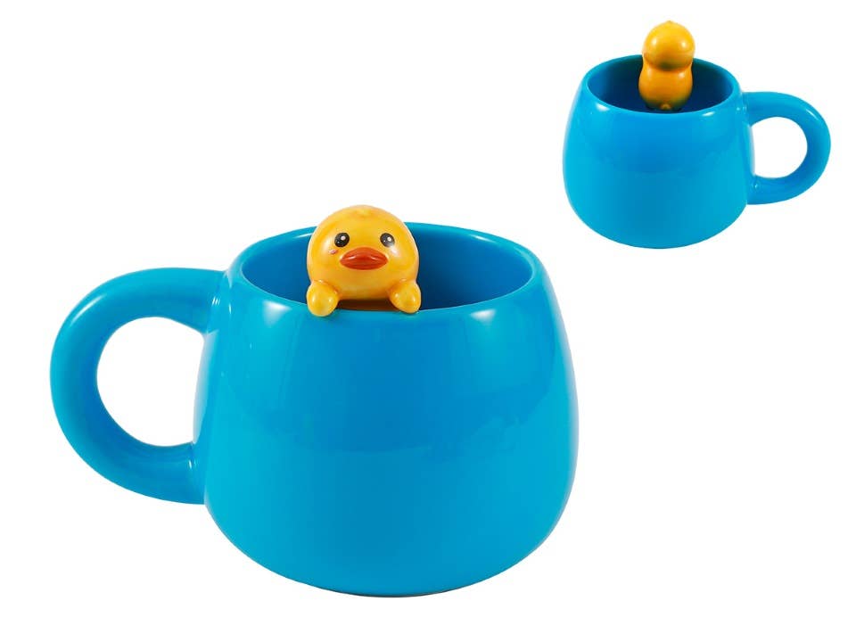 Tazza con statuina a forma di anatra