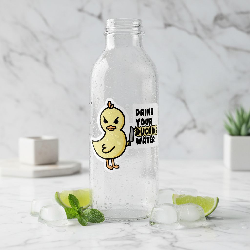 Adesivo Anatra "Drink Your Ducking Water"