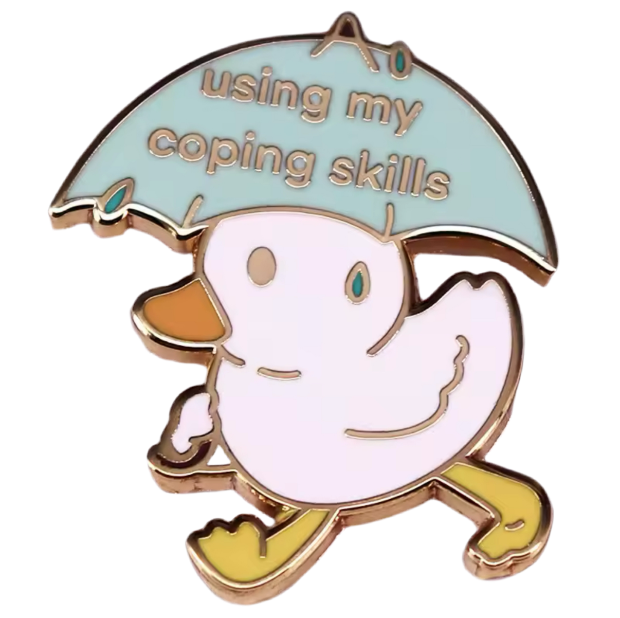 pins canard blanc avec parapluie using my coping style