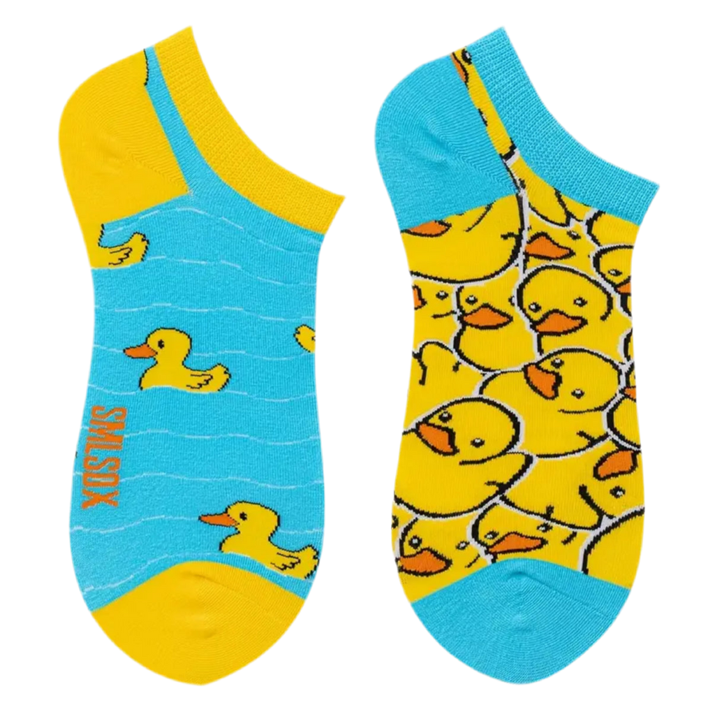 chaussettes courtes depareillees canards