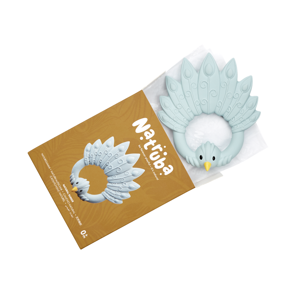 Anneau de dentition Paon Bleu ciel - Natruba