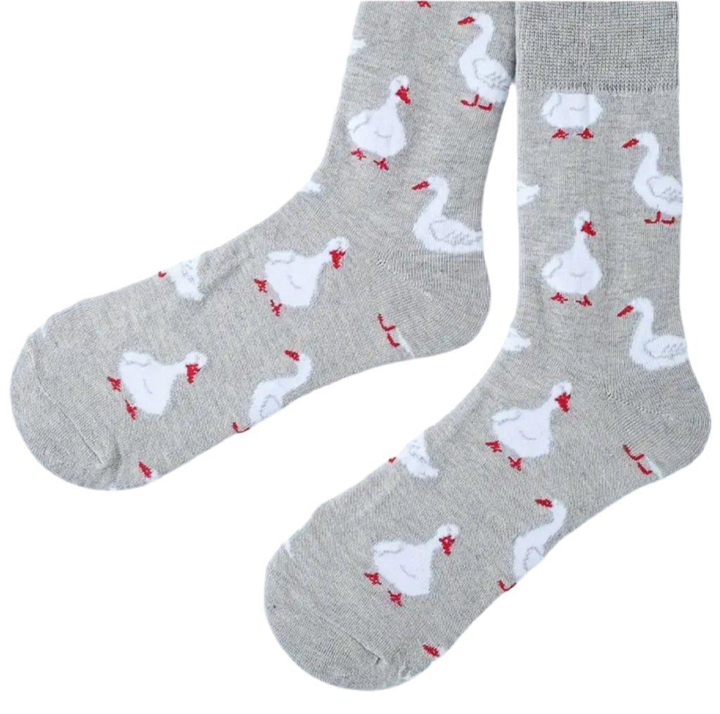 chaussettes grises canards blancs