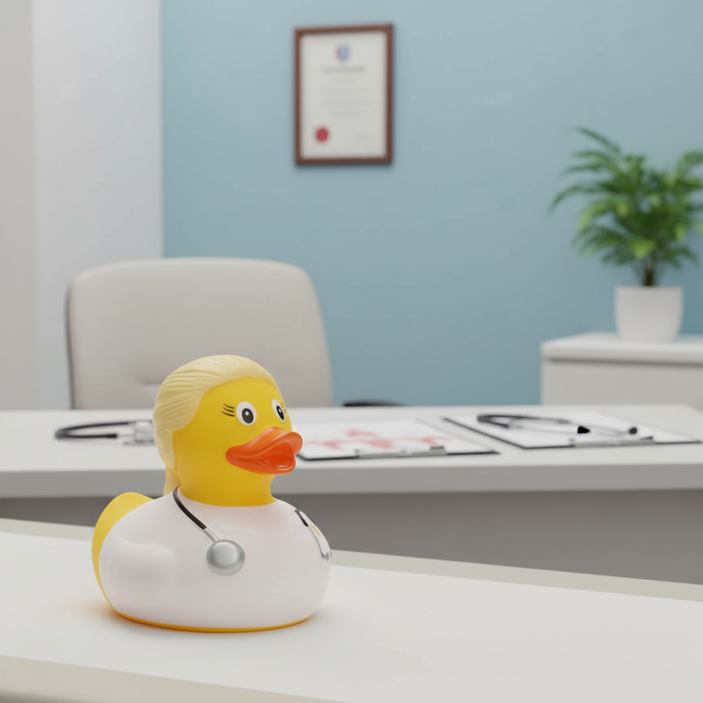 Blonde Doctor Woman Duck