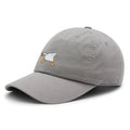 White Duck Cap with Embroidered Knife