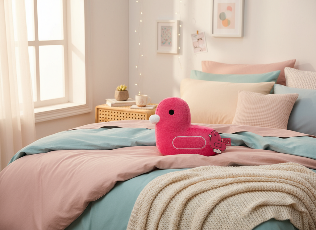 Coussin Canard Rose