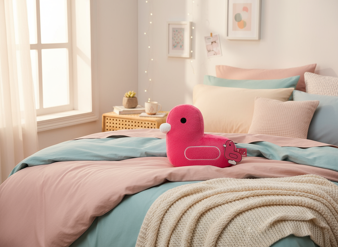 Coussin Canard Rose