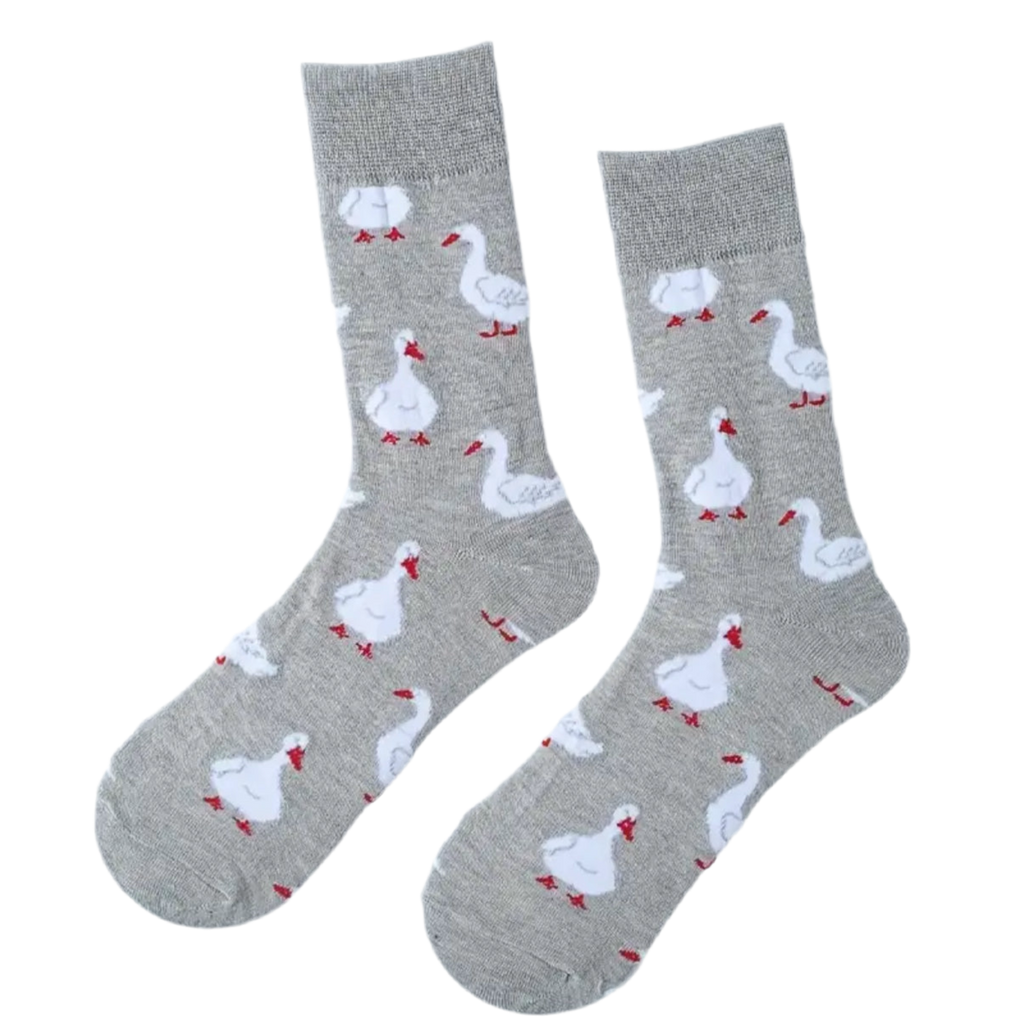 chaussettes grises canards blancs
