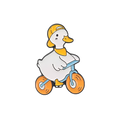 Spilla Cigno Bianco Bicicletta