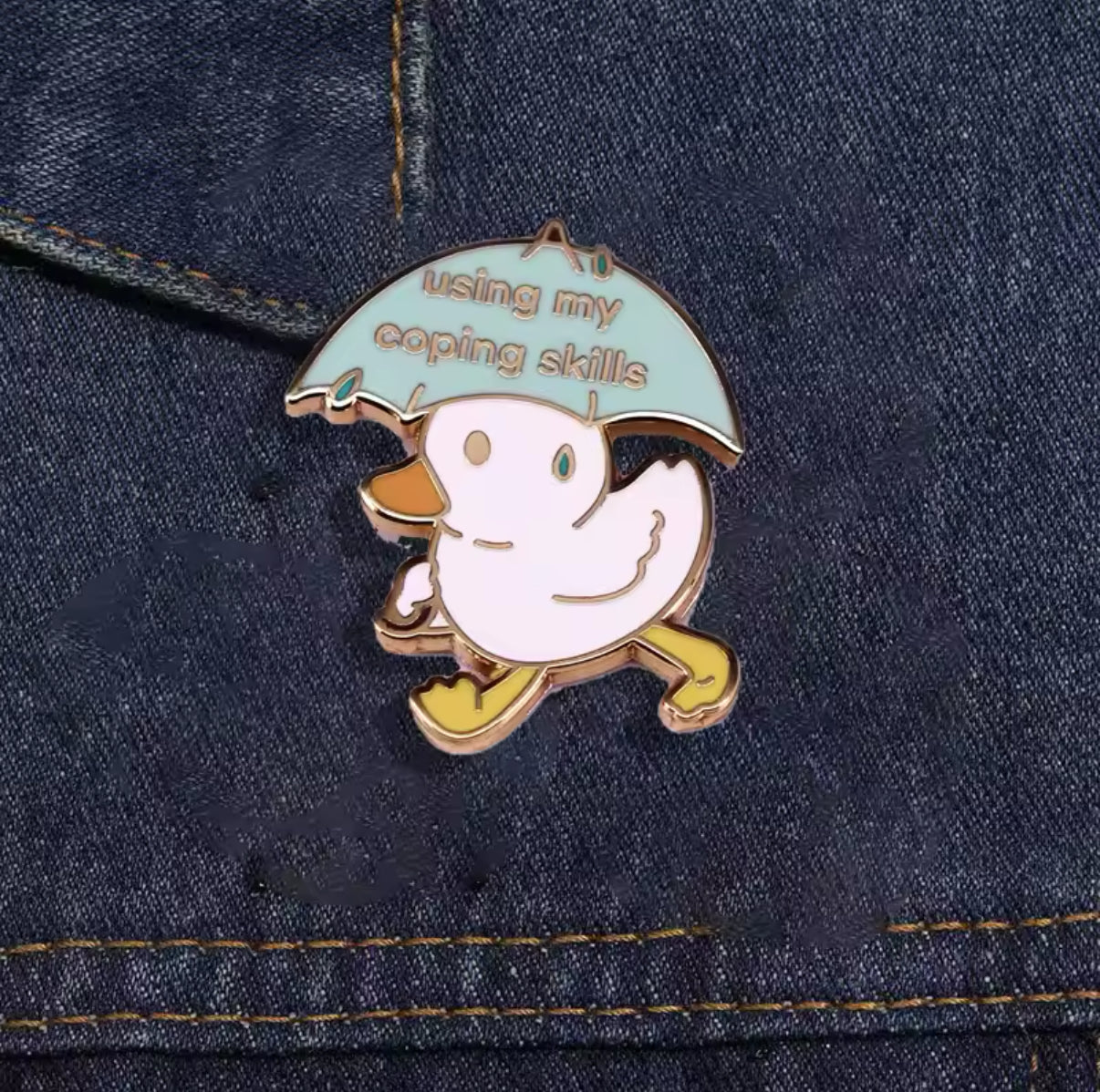 pins canard blanc avec parapluie using my coping style