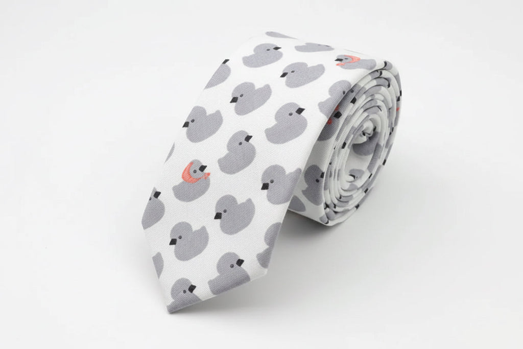 Cravate Canards Gris