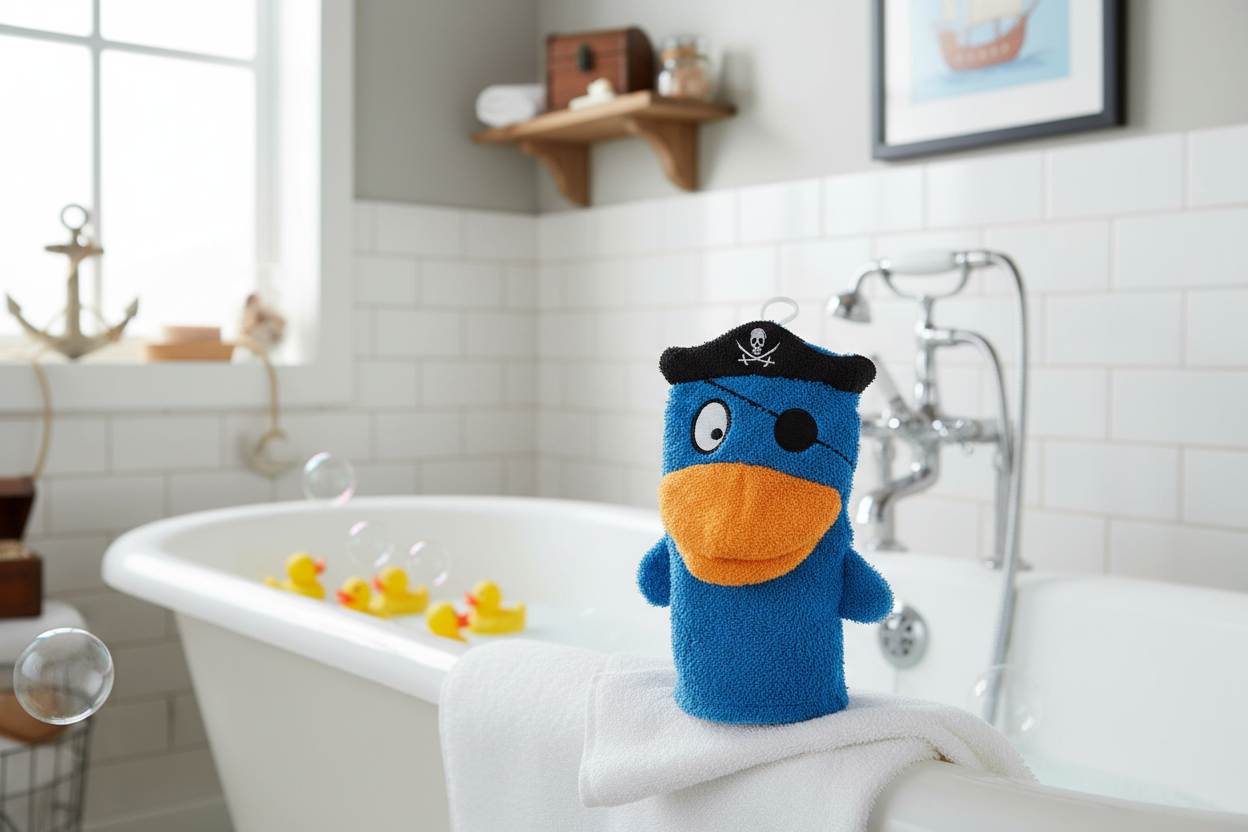 Gant de Toilette Canard Pirate