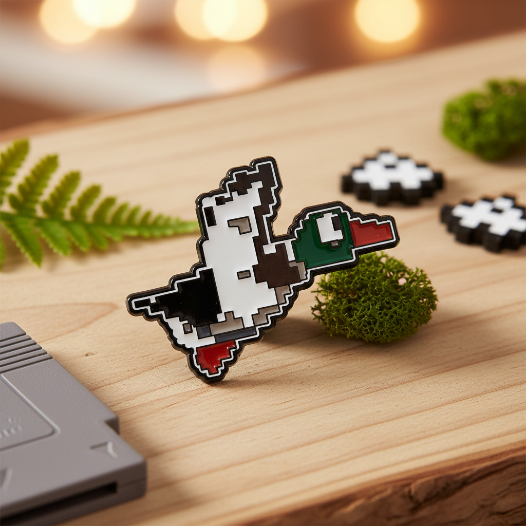 Spilla Anatra Selvatica Pixel Art