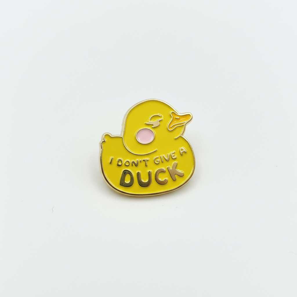 Spilla anatra gialla "I don't give a Duck"