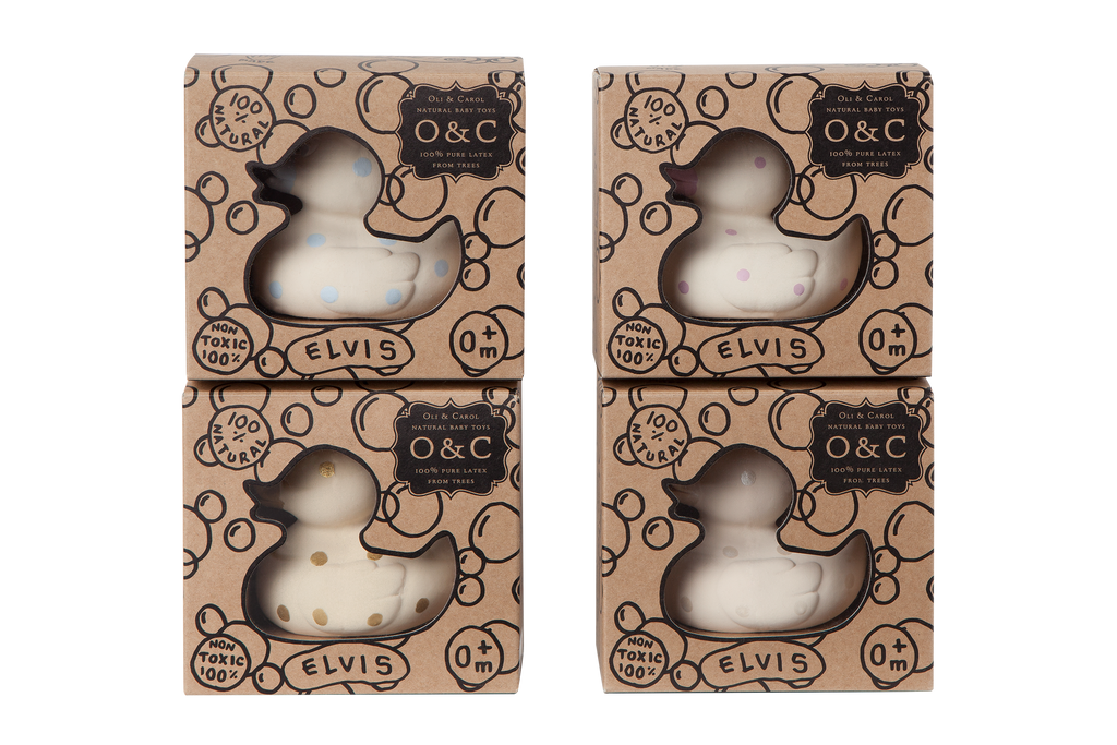 Elvis le Canard Pois Roses – Jouet de bain et dentition bébé – vue produit 10