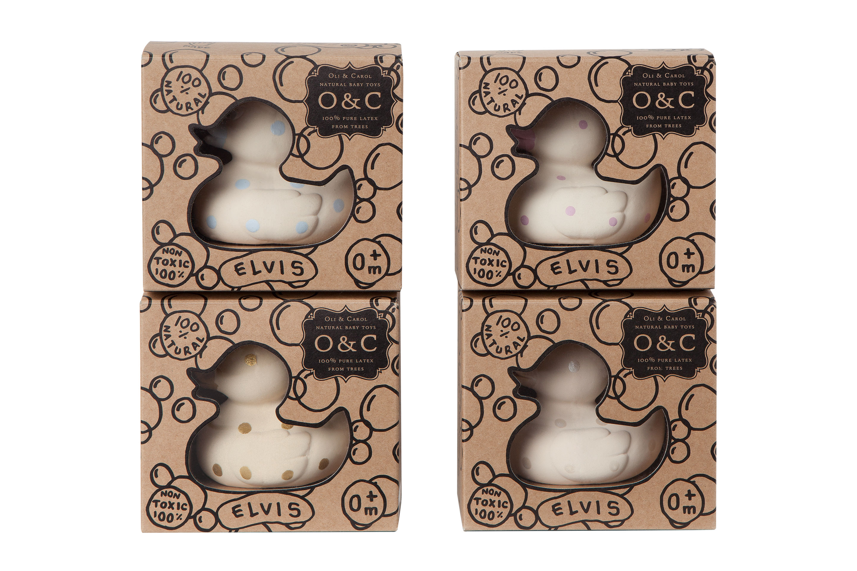 Elvis le Canard Pois Roses – Jouet de bain et dentition bébé – vue produit 10