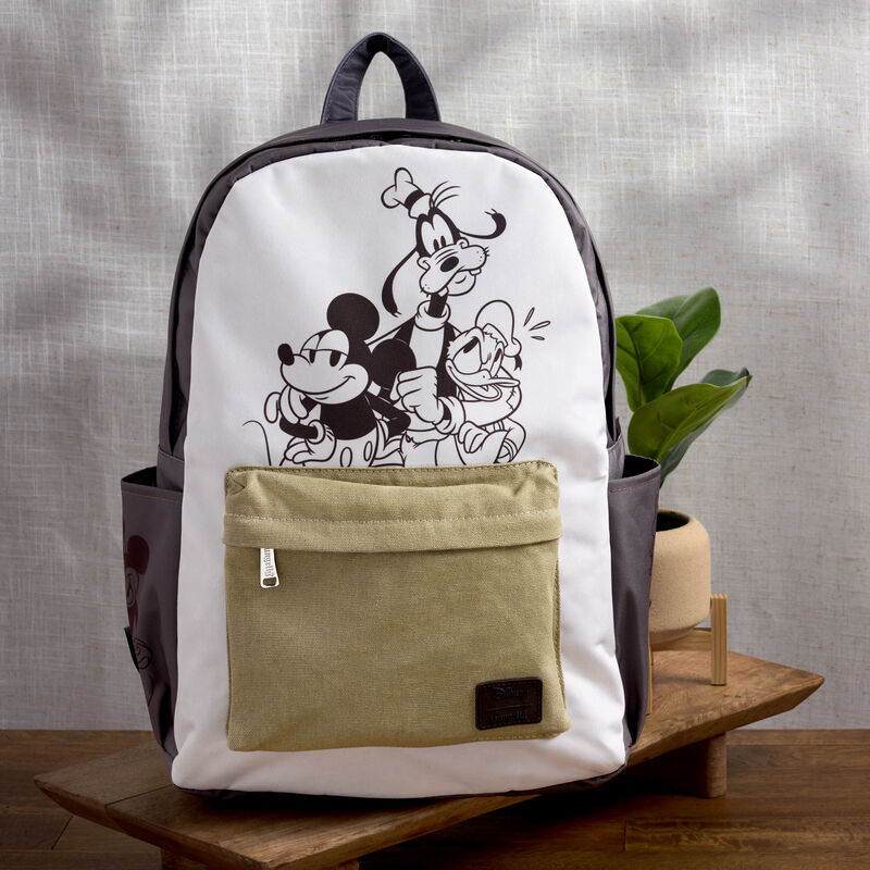 mickey friends canvas nylon full size backpack loungefly