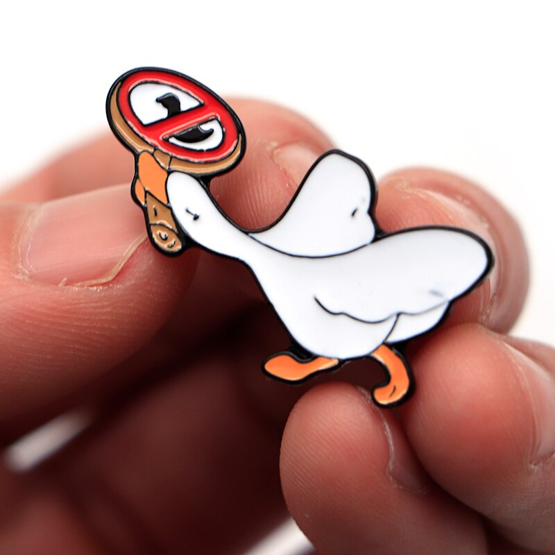 Pin's Canard Blanc avec Panneau