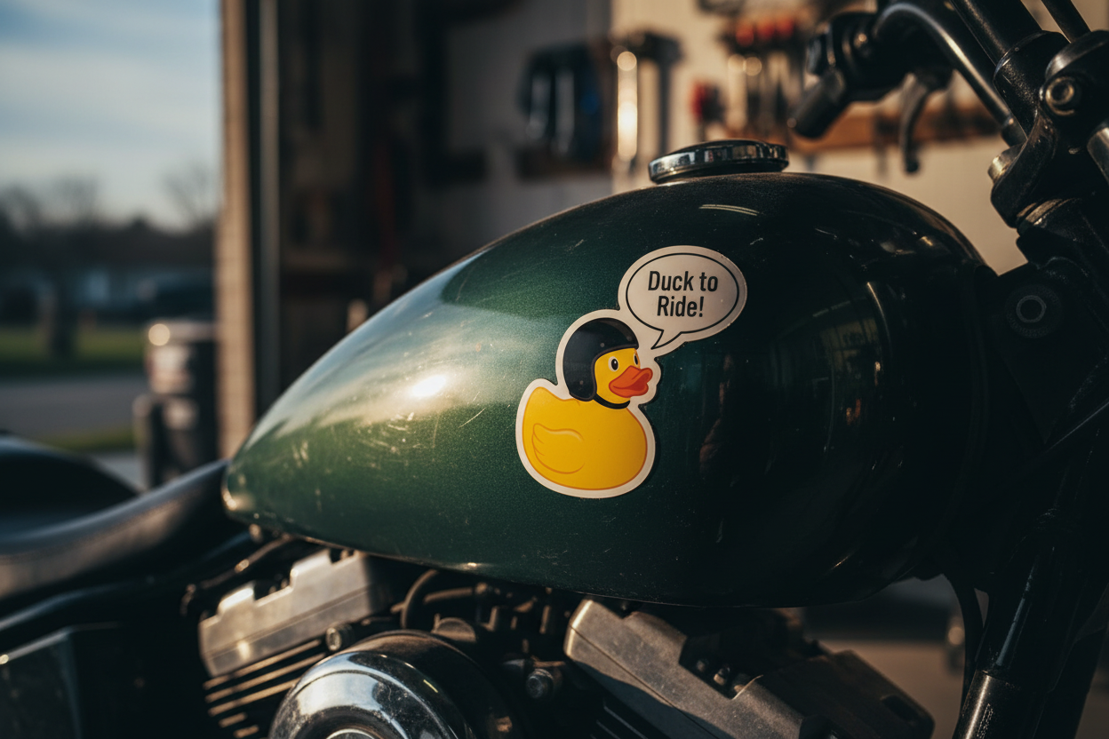 Adesivo Anatra Rider "Duck to Ride!"