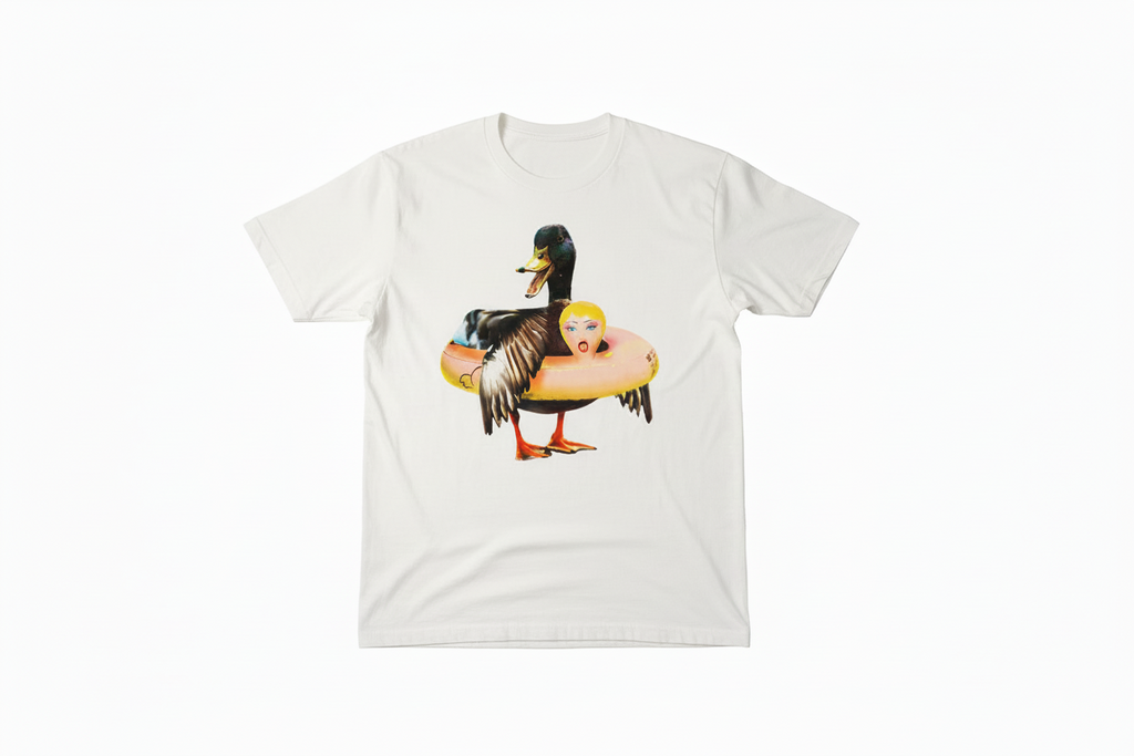 T-Shirt Anatra Selvatica con Ciambella Gonfiabile