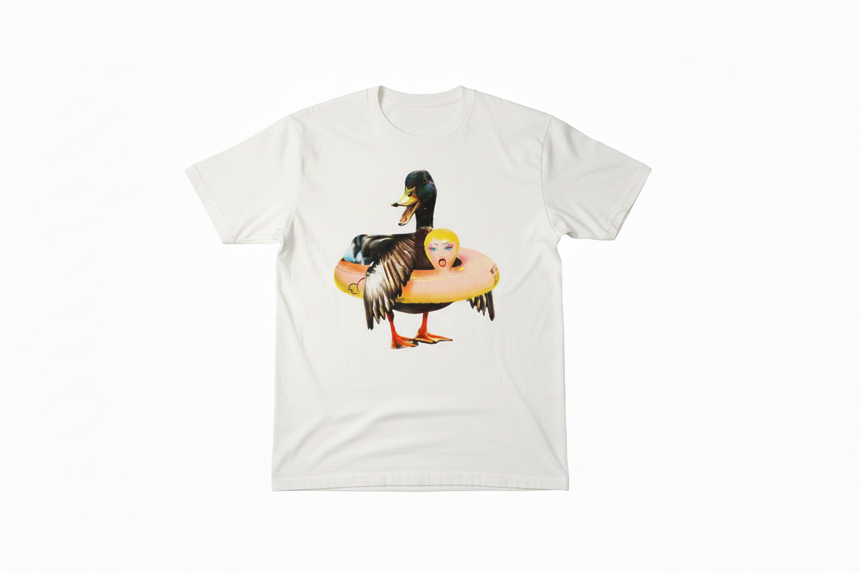 T-Shirt Anatra Selvatica con Ciambella Gonfiabile