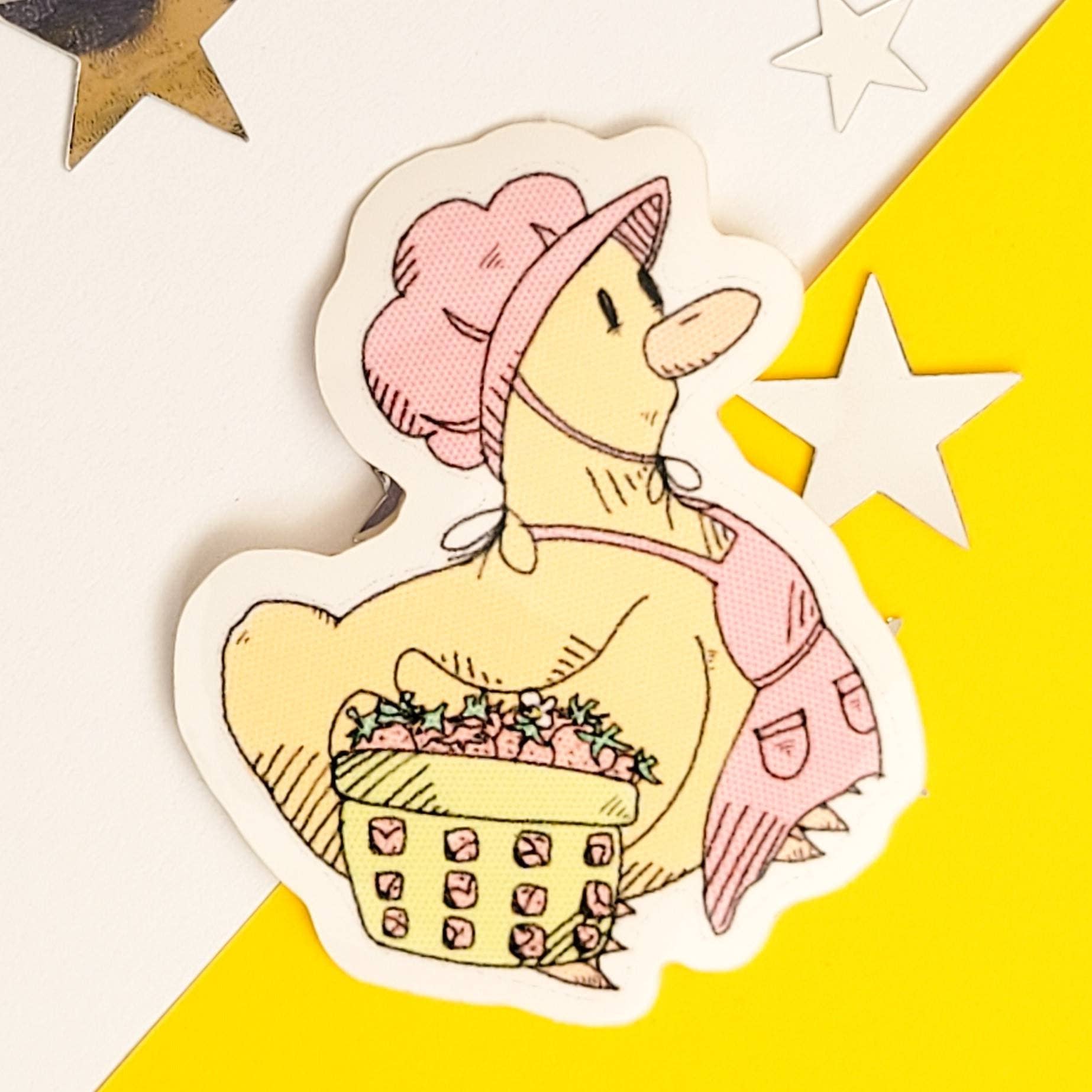 Autocollant Canard aux fraises