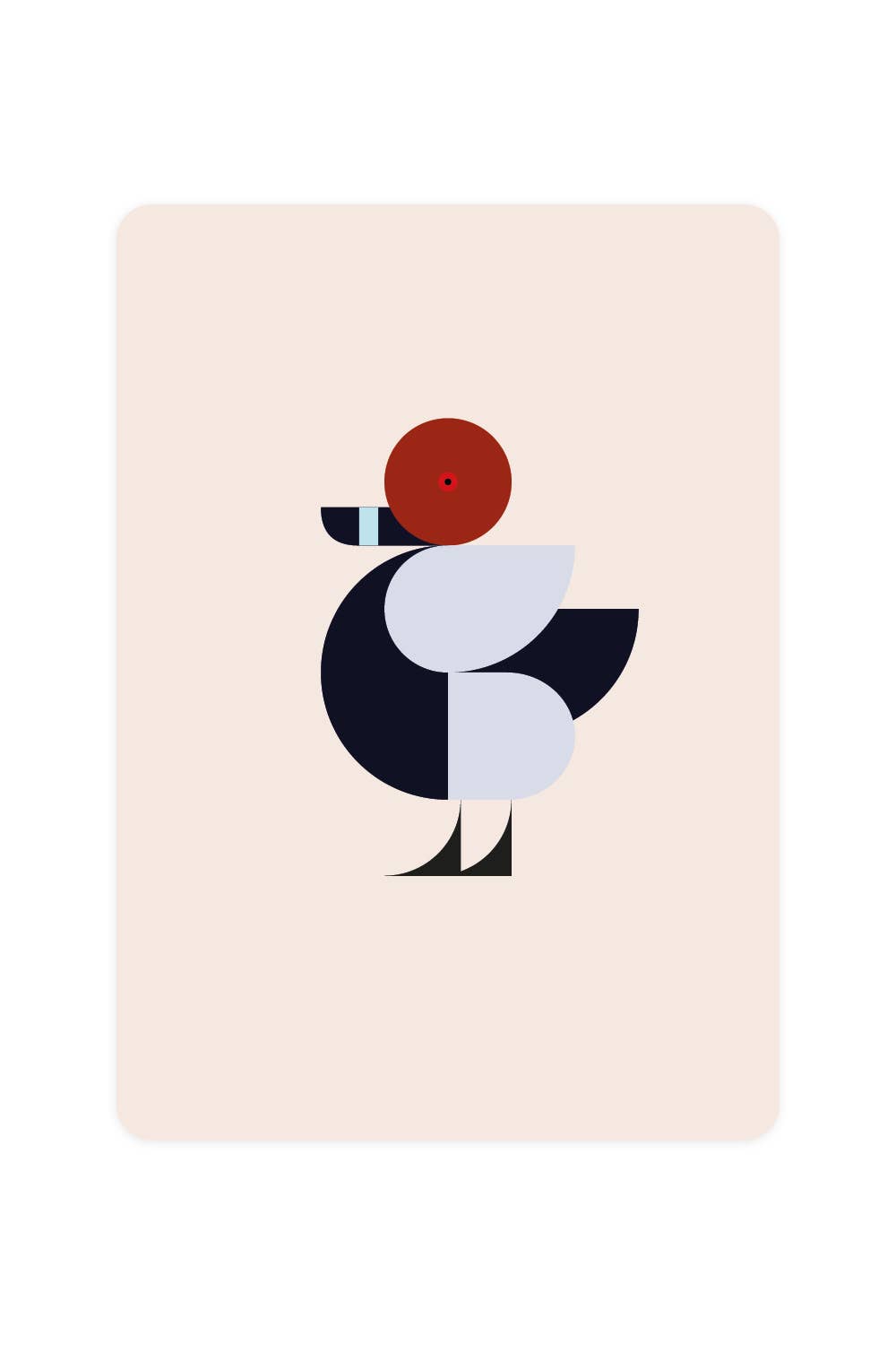 Carte postale avec canard de table
