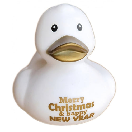 Canard "Merry Christmas & Happy New Year" - Blanc - Dutch Ducky - vue 2