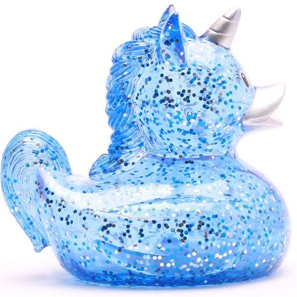 Anatra Unicorno Blu Glitterata
