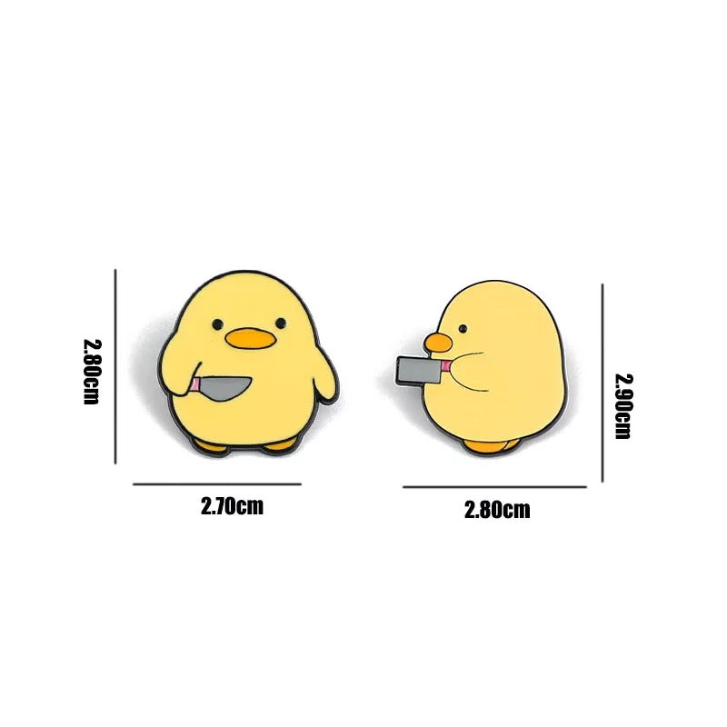 Pins Canard Jaune Couteau